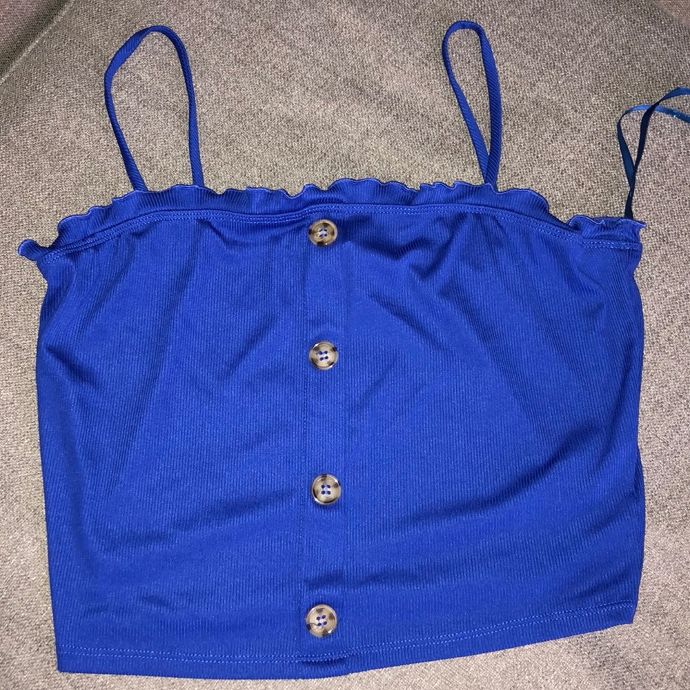 Blue cropped tank top